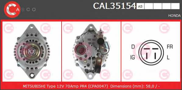 Casco CAL35154AS Alternator CAL35154AS