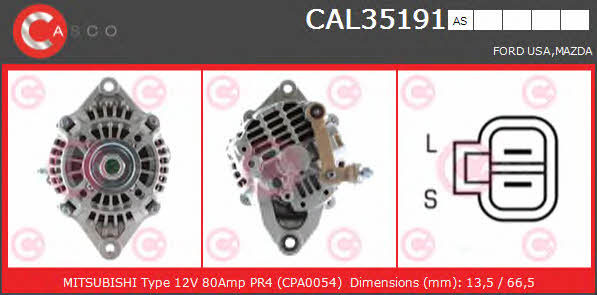 Casco CAL35191AS Alternator CAL35191AS