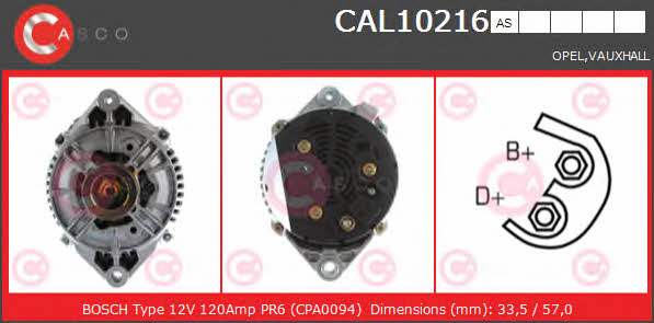 Casco CAL10216AS Alternator CAL10216AS
