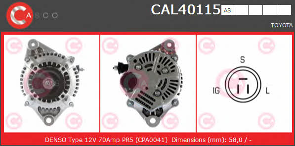 Casco CAL40115AS Alternator CAL40115AS