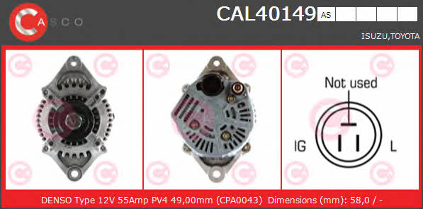 Casco CAL40149AS Alternator CAL40149AS