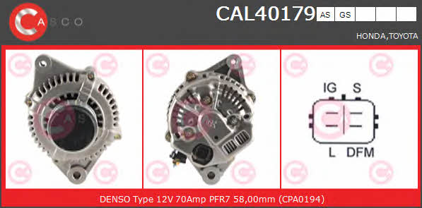 Casco CAL40179AS Alternator CAL40179AS