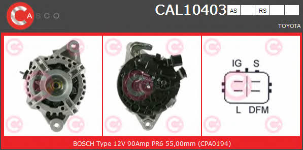 Alternator Toyota Yaris: CAL10403AS Casco Alternator