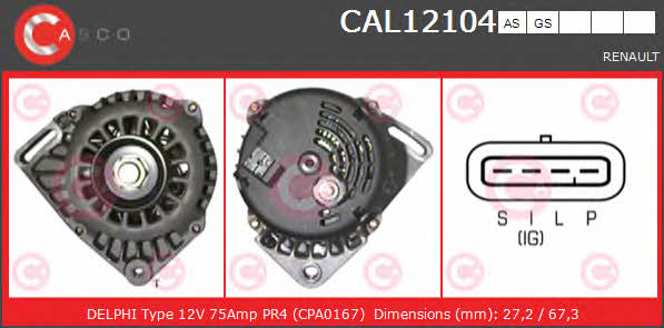 Casco CAL12104GS Alternator CAL12104GS