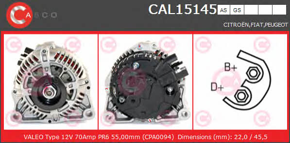 Casco CAL15145AS Alternator CAL15145AS