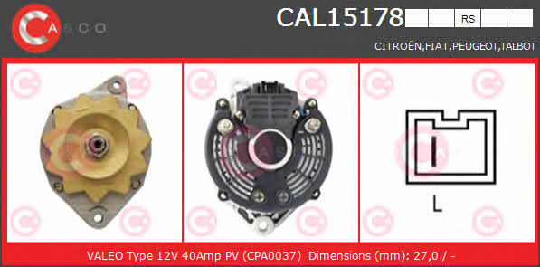 Casco CAL15178RS Alternator CAL15178RS