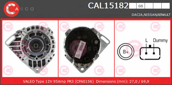 Casco CAL15182GS Alternator CAL15182GS