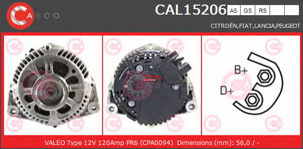 Casco CAL15206AS Alternator CAL15206AS