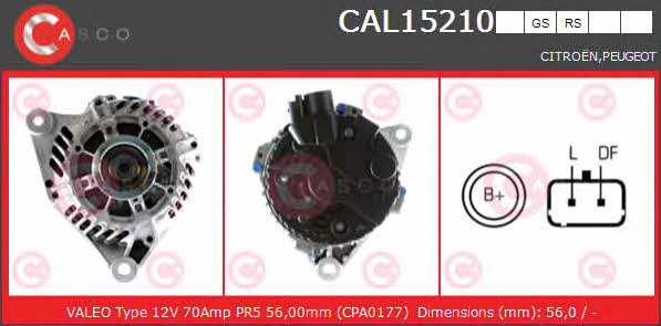 Casco CAL15210RS Alternator CAL15210RS
