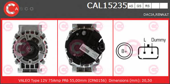 Casco CAL15235GS Alternator CAL15235GS