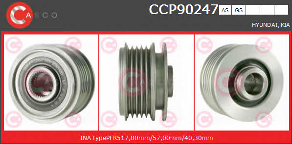 Casco CCP90247AS Belt pulley generator CCP90247AS