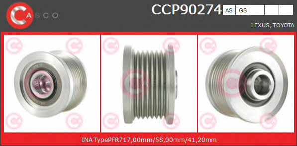 Casco CCP90274AS Belt pulley generator CCP90274AS
