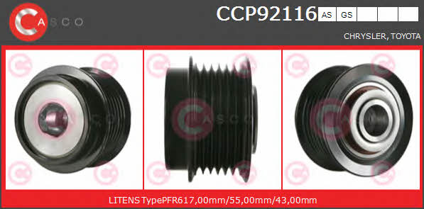 Casco CCP92116AS Belt pulley generator CCP92116AS