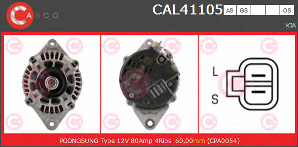 Casco CAL41105GS Alternator CAL41105GS