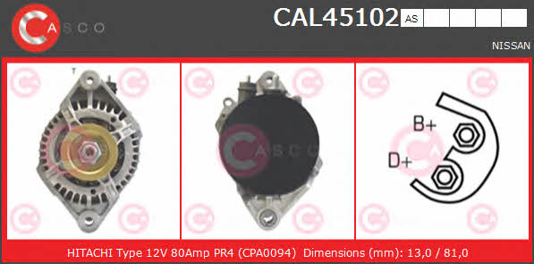Casco CAL45102AS Alternator CAL45102AS