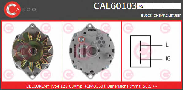 Casco CAL60103AS Alternator CAL60103AS