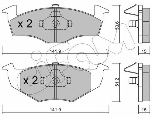 Cifam 822-206-2 Brake Pad Set, disc brake 8222062