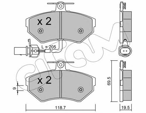 Cifam 822-215-2 Brake Pad Set, disc brake 8222152