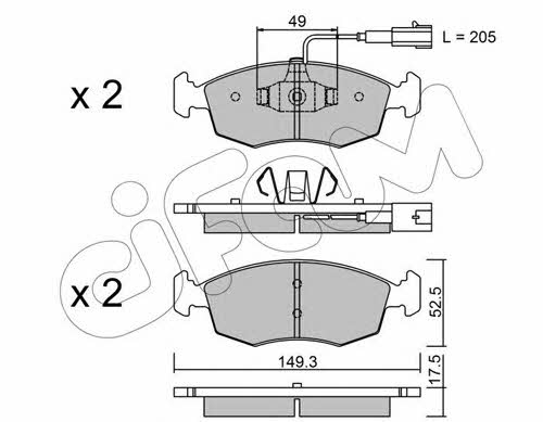 Cifam 822-274-4 Brake Pad Set, disc brake 8222744