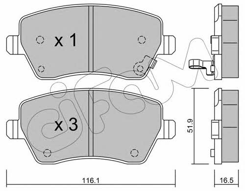 Cifam 822-485-1 Brake Pad Set, disc brake 8224851