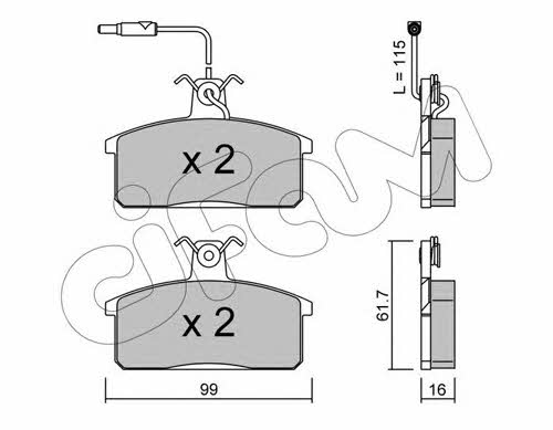 Cifam 822-026-2 Brake Pad Set, disc brake 8220262