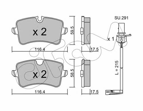 Cifam 822-955-0K Brake Pad Set, disc brake 8229550K