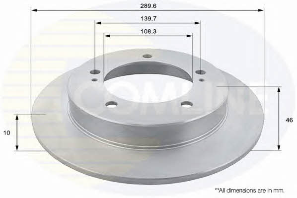 Comline ADC0933 Unventilated front brake disc ADC0933