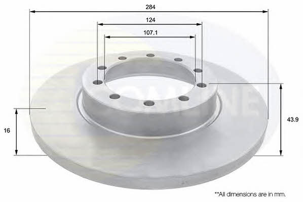Comline ADC1253 Rear brake disc, non-ventilated ADC1253
