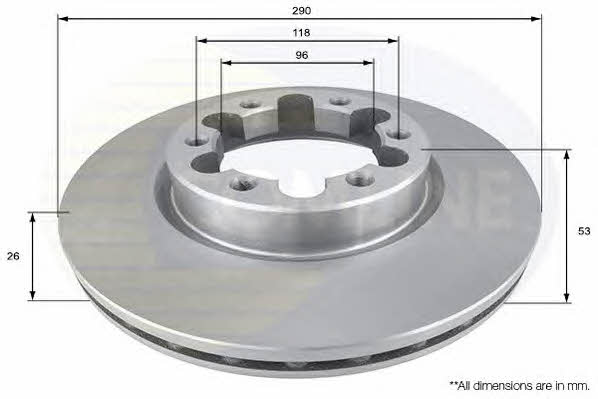 Comline ADC0285V Front brake disc ventilated ADC0285V
