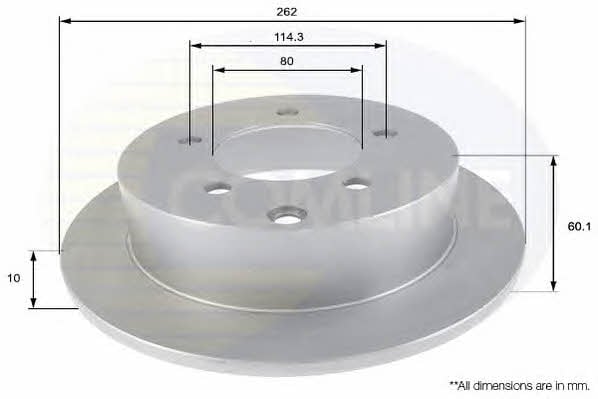 Comline ADC0382 Rear brake disc, non-ventilated ADC0382