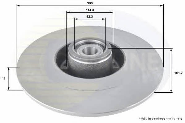 Comline ADC3025 Rear brake disc, non-ventilated ADC3025
