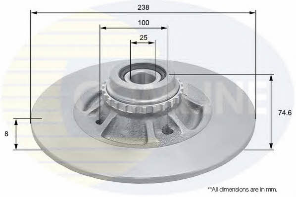 Comline ADC3026 Rear brake disc, non-ventilated ADC3026