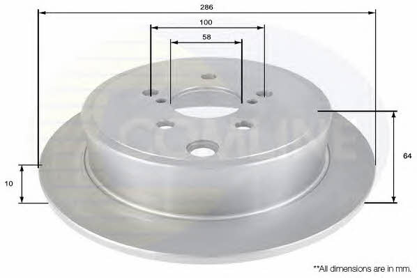 Comline ADC0823 Rear brake disc, non-ventilated ADC0823