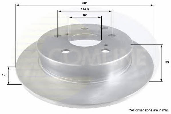 Comline ADC01137 Rear brake disc, non-ventilated ADC01137