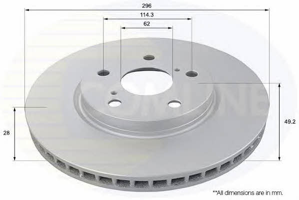 Comline ADC01138V Front brake disc ventilated ADC01138V