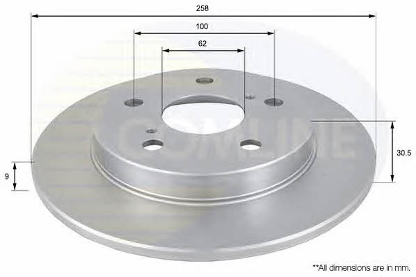 Comline ADC01145 Rear brake disc, non-ventilated ADC01145