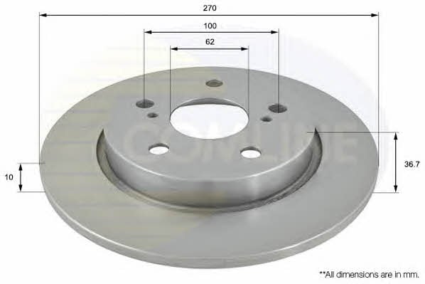 Comline ADC01146 Rear brake disc, non-ventilated ADC01146
