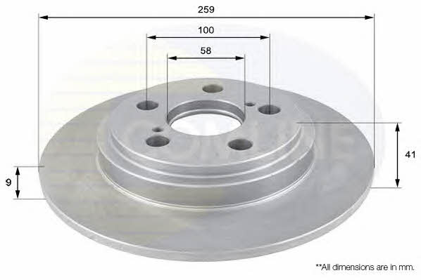 Comline ADC01156 Rear brake disc, non-ventilated ADC01156