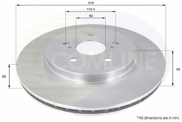 Comline ADC01158V Front brake disc ventilated ADC01158V