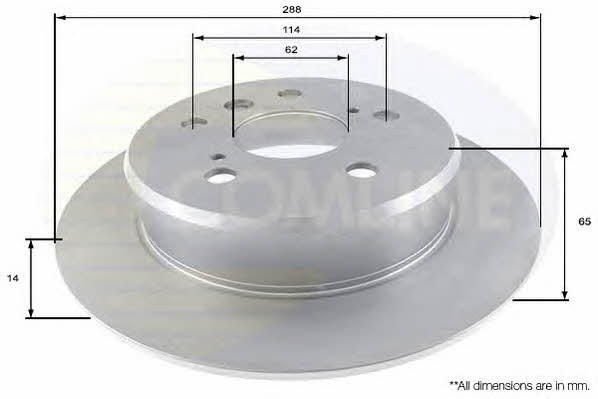 Comline ADC0147 Rear brake disc, non-ventilated ADC0147