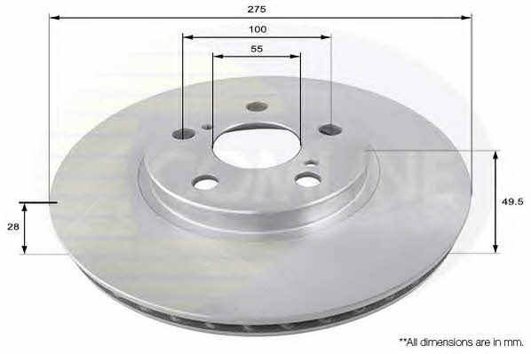 Comline ADC0154V Front brake disc ventilated ADC0154V