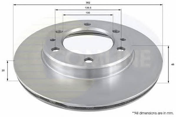 Comline ADC0158V Front brake disc ventilated ADC0158V