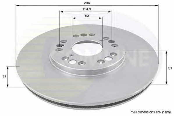 Comline ADC0162V Front brake disc ventilated ADC0162V