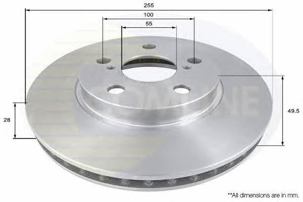 Comline ADC0169V Front brake disc ventilated ADC0169V