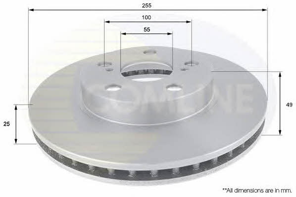 Comline ADC0175V Front brake disc ventilated ADC0175V