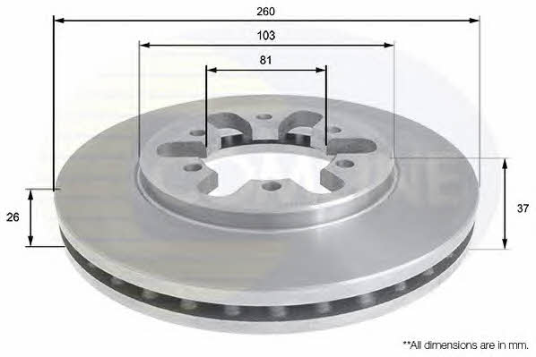 Comline ADC0220V Front brake disc ventilated ADC0220V