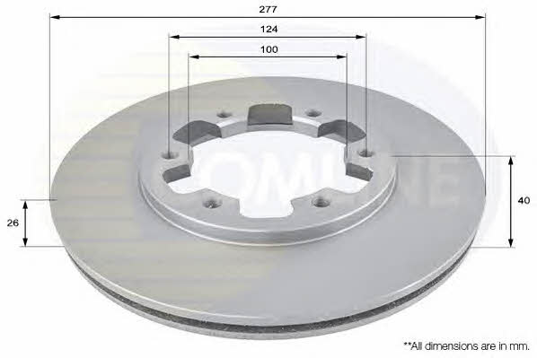 Comline ADC0238V Front brake disc ventilated ADC0238V