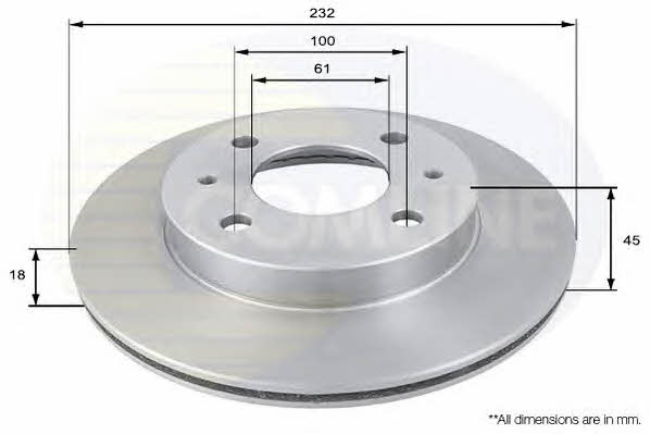 Comline ADC0241V Front brake disc ventilated ADC0241V