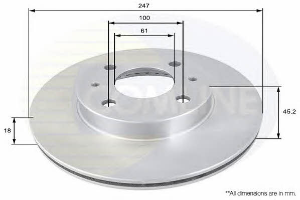 Comline ADC0242V Front brake disc ventilated ADC0242V