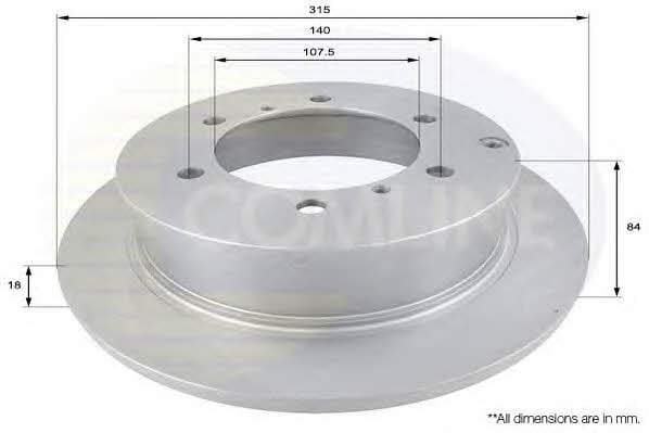 Comline ADC0327 Rear brake disc, non-ventilated ADC0327